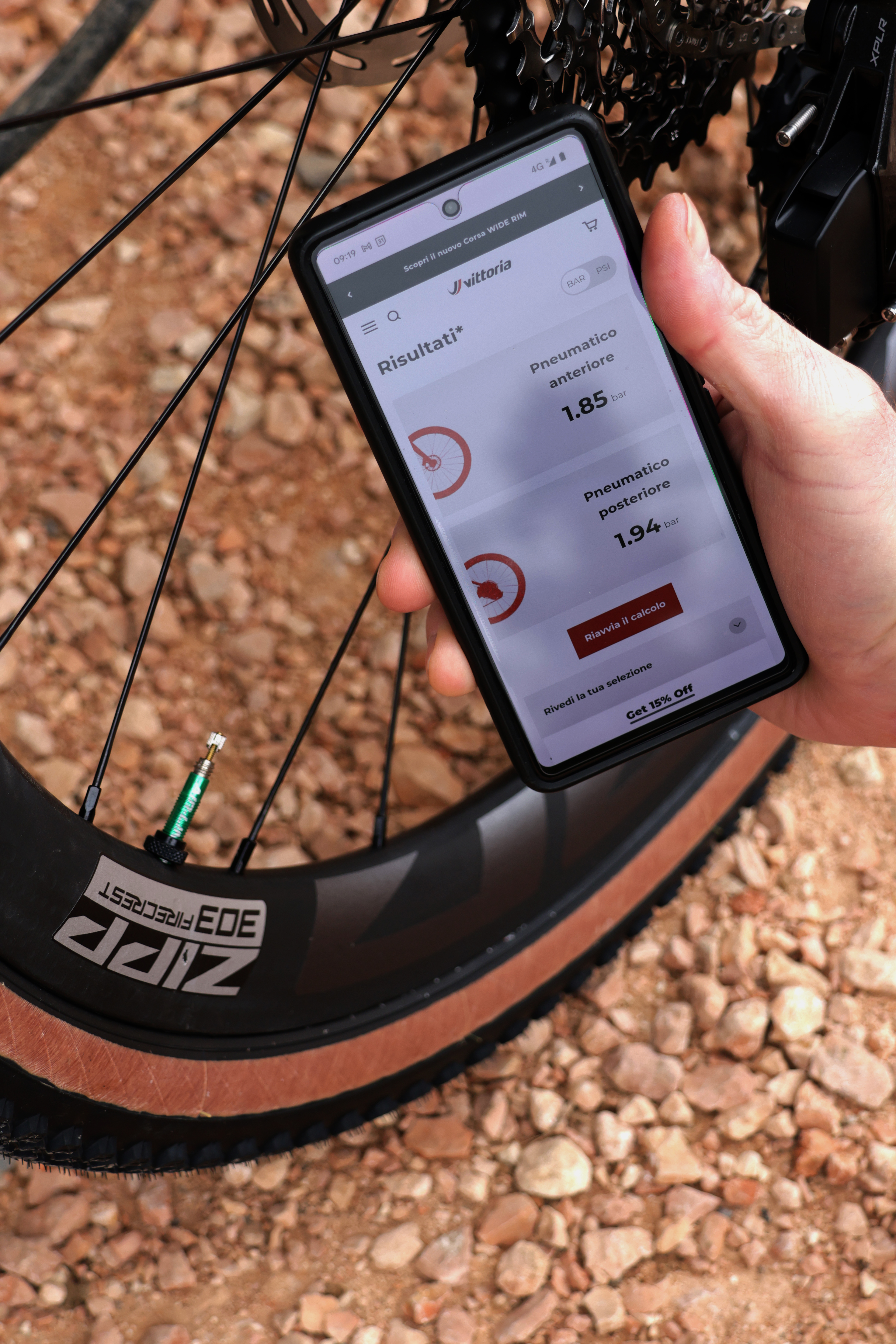 Vittoria's new tire pressure calculator.